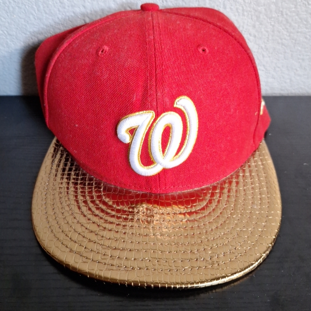 New Era Washington Nationals Red Snake Skin 59FIFTY Fitted Baseball Cap 7 1/8